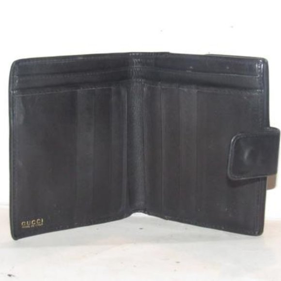 Gucci Supple Black Leather Bi-fold Horseshoe - Picture 5 of 12